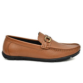 Country Maddox men's tan leather loafers with buckle, stylish and comfortable.